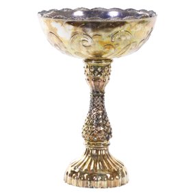 Koyal Wholesale Gold Roman Metal Pedestal Vase Flower Bowl