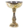 Koyal Wholesale Antique Gold Glass Compote Vase Flower Bowl Centerpiece, 9 x 6-Inch Fairytale Pedestal Stand
