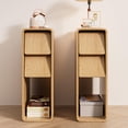 thumbnail image 4 of Fsbecl Mid Century Modern Night Stand with Slanted 2 Drawers, Set of 2, Natural, 4 of 10