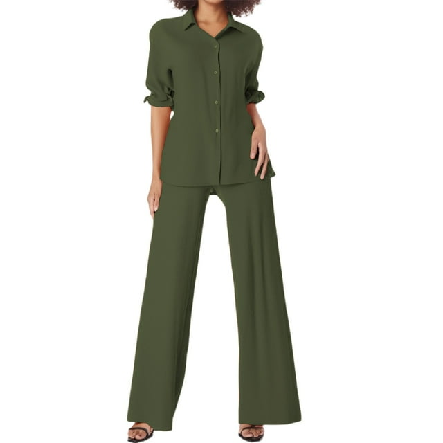 Nouveau Ensemble Chemise Femme Décontracté
