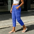 thumbnail image 6 of Drovellove Women's Plus Size Casual High Waisted Capri Pants with Pockets - Soft Stretch Full Length Cargo Pants for Work, Travel & Weekend Errands, 6 of 9
