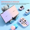 thumbnail image 3 of Carrying Case Fit for Nintendo Switch OLED Console(2021), Protective Hard Portable Travel Carry Case Shell Pouch with Pockets for Accessories and Games - Pink Purple, 3 of 9