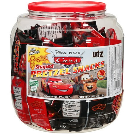 Utz Disney Pixar Cars Shaped Pretzel Snacks, .5 oz, 45ct