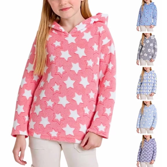 Bovxnpu Kids Toddler Fall Outfits Winter Clothes, Boys Girs Winter Pajamas Sweatshirt Tops Hooded Long Sleeve Warm Home Clothes