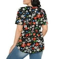 thumbnail image 3 of Loose Shirt for Women Floral Tunic Tshirt Short Sleeve Pullover Top Crewneck Fashion Outfits 2025, 3 of 5
