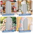 thumbnail image 6 of Black Striped Arch Backdrop Cover, Spandex Fitted Wedding Arch Cover, Black White Stripes Farmhouse Round Top Stand Covers for Birthday Ceremony Bridal Shower Party Decor 6x2.6 Ft, 6 of 9