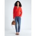 thumbnail image 2 of Free Assembly Women's Deep V-Neck Sweater with Long Sleeves, Midweight, Sizes XS-XXL, 2 of 5