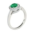 thumbnail image 3 of Aonejewelry 1.35 Ct. Antique Design Halo Emerald and Diamond Engagement Ring In 14k Solid White Gold, 3 of 4