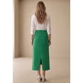 thumbnail image 4 of Jessica London Women's Plus Size Classic Cotton Denim Midi Skirt Pockets Long Jean Skirt, 4 of 5