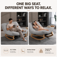 thumbnail image 6 of LEGAHOME Oversized Rocking Accent Chair Indoor, 41.3in Papasan Rocking Lounge Chair for Adults with Corduroy Cushion, Plush Reading Nook Chair for Living Room, Solid Wood Base, Light Grey, 6 of 8
