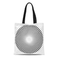 thumbnail image 1 of ASHLEIGH Canvas Tote Bag Rays Beams Sunburst Starburst Shape on White Radiating Radial Durable Reusable Shopping Shoulder Grocery Bag, 1 of 1
