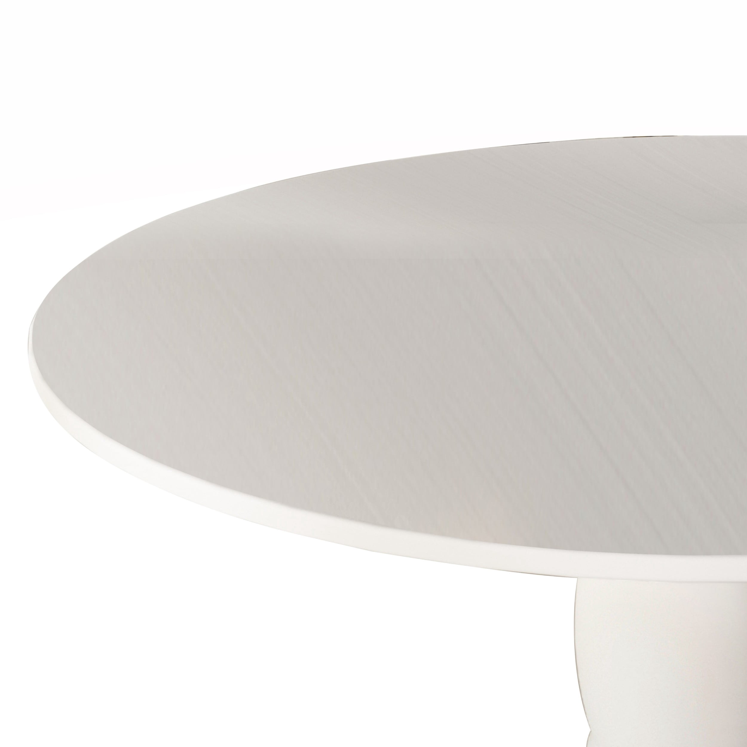 Home Design Olivia Dining Table with Round Pedestal Top, Mid-Century Modern Style, Easy Assembly, White