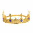 thumbnail image 1 of Corona de Príncipe para hombre, corona antigua de rey, tocado para festival, tocado de cumpleaños, accesorio para disfraz de cosplay, 1 of 7