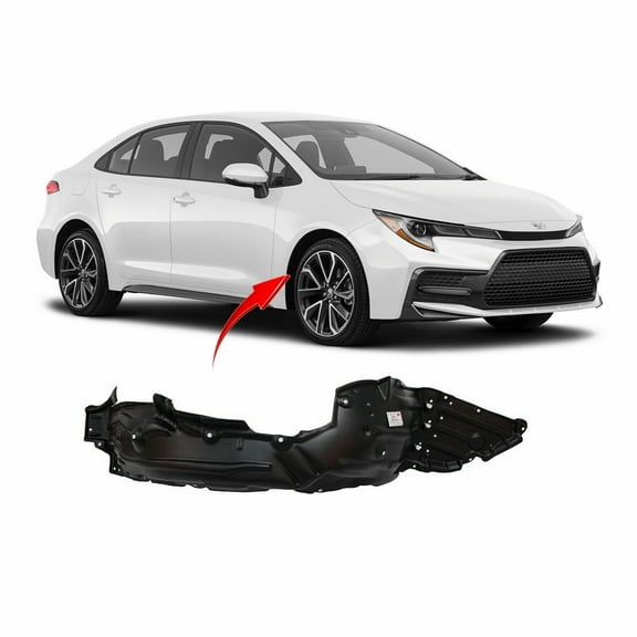 DCP Front Right Passenger Side Fender Liner For 2020-2022 Toyota Corolla TO1249232