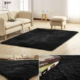 thumbnail image 3 of GustaveDesign Large Size Fluffy Rugs Fashion Color Living Room Carpet Comfy Bedroom Home Decorate Area Rugs Pads "23.6inch * 47.5inch,Black", 3 of 9