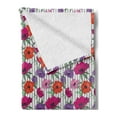 thumbnail image 2 of Floral Soft Flannel Fleece Throw Blanket, Botanical Theme Colorful Anemone Flowers Pattern Vertical Stripes Natural Art, Cozy Plush for Indoor and Outdoor Use, 60" x 80", Multicolor, by Ambesonne, 2 of 5