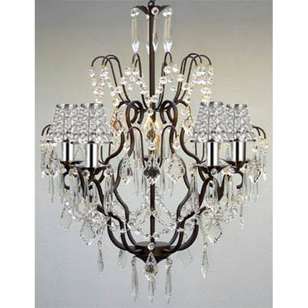 Versailles Wrought Iron Empress Crystal Tm Chandelier With Shades Com Versailles Wrought Iron Empress Crystal, Wrought Iron Empress Crystal Chandeliers
