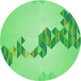 thumbnail image 1 of Ahgly Tapis Rond Lavable en Machine Intérieur Transitionnel Vert, 5 Pieds Rond, 1 of 7