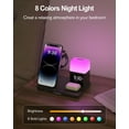 thumbnail image 4 of Wireless Charging Station Alarm Clock with 8 Touch Night Lights: 5 in 1 Charger Stand for Apple Devices - Charging Dock for iPhone 17 16 15 14 13 12 Pro Max Plus/Apple Watch/AirPods, Dimmable, 4 of 7