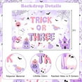 thumbnail image 5 of Halloween 3rd Birthday Decorations Pink and Purple Trick or Three Backdrop Banner Cake Cupcake Toppers Balloons Boo I Am Three Halloween Birthday Party Decoration for Girls, 5 of 6