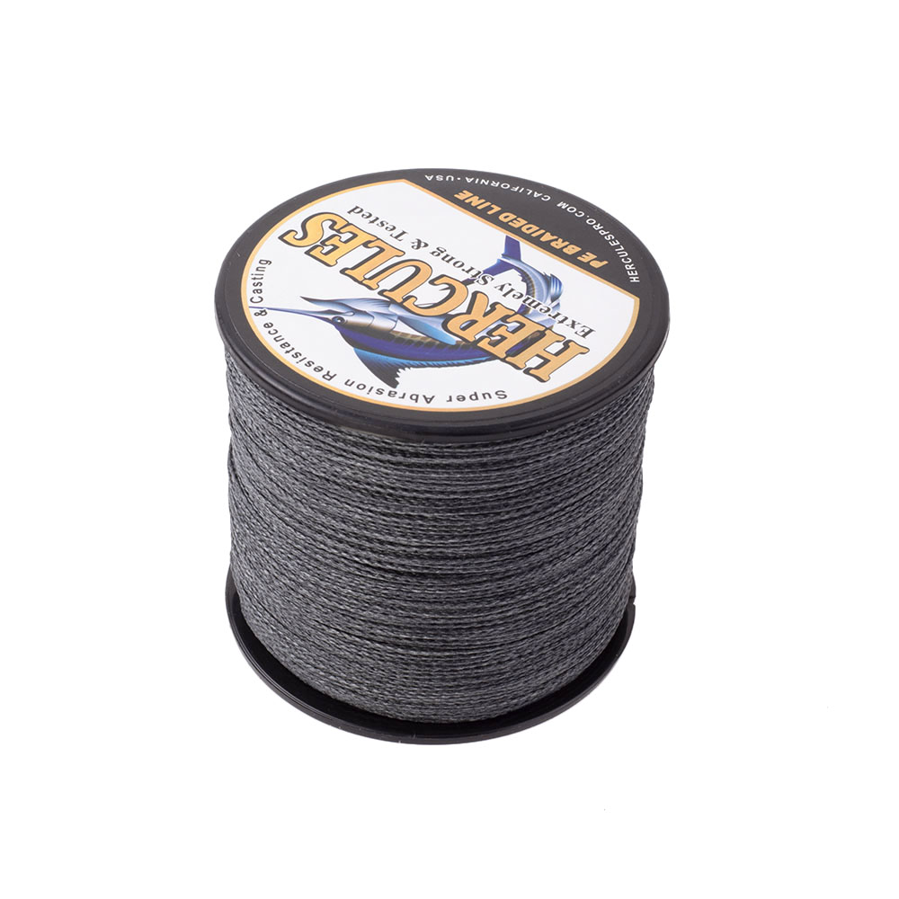 HERCULES Braided Fishing Line 300m 328yds 6lbs-100lbs Pe Superline 4 Strands (Black 90lb/40.8kg 0.50mm)