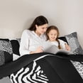 thumbnail image 5 of jejeloiu Chic Leopard Pattern Full Size Comforter Sets,Gray White Black Bedding Sets Cheetah Lover Reversible 3-Piece, 5 of 8