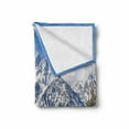 thumbnail image 2 of Wyoming Soft Flannel Fleece Throw Blanket, Magnificent Landscape of the Grand Teton Snowy and Cloudy Peaks with Trees, Cozy Plush for Indoor and Outdoor Use, 70" x 90", Green Multicolor, by Ambesonne, 2 of 6