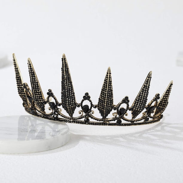 Gothic Crown Pageant Tiara for Women, Black Queen Tiaras and  display picture 3