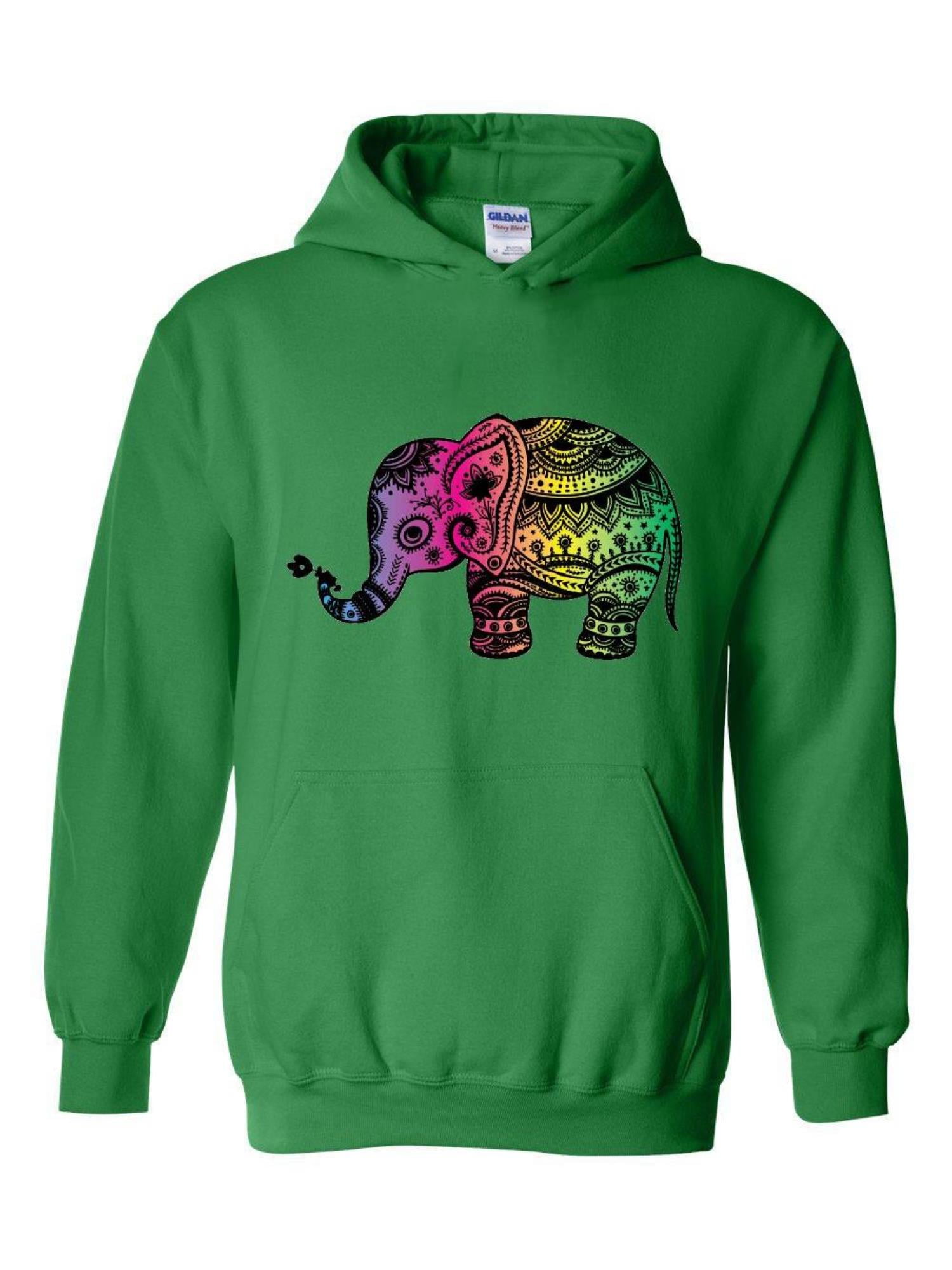 IWPF Unisex Colorful Happy Elephant Hoodie Sweatshirt