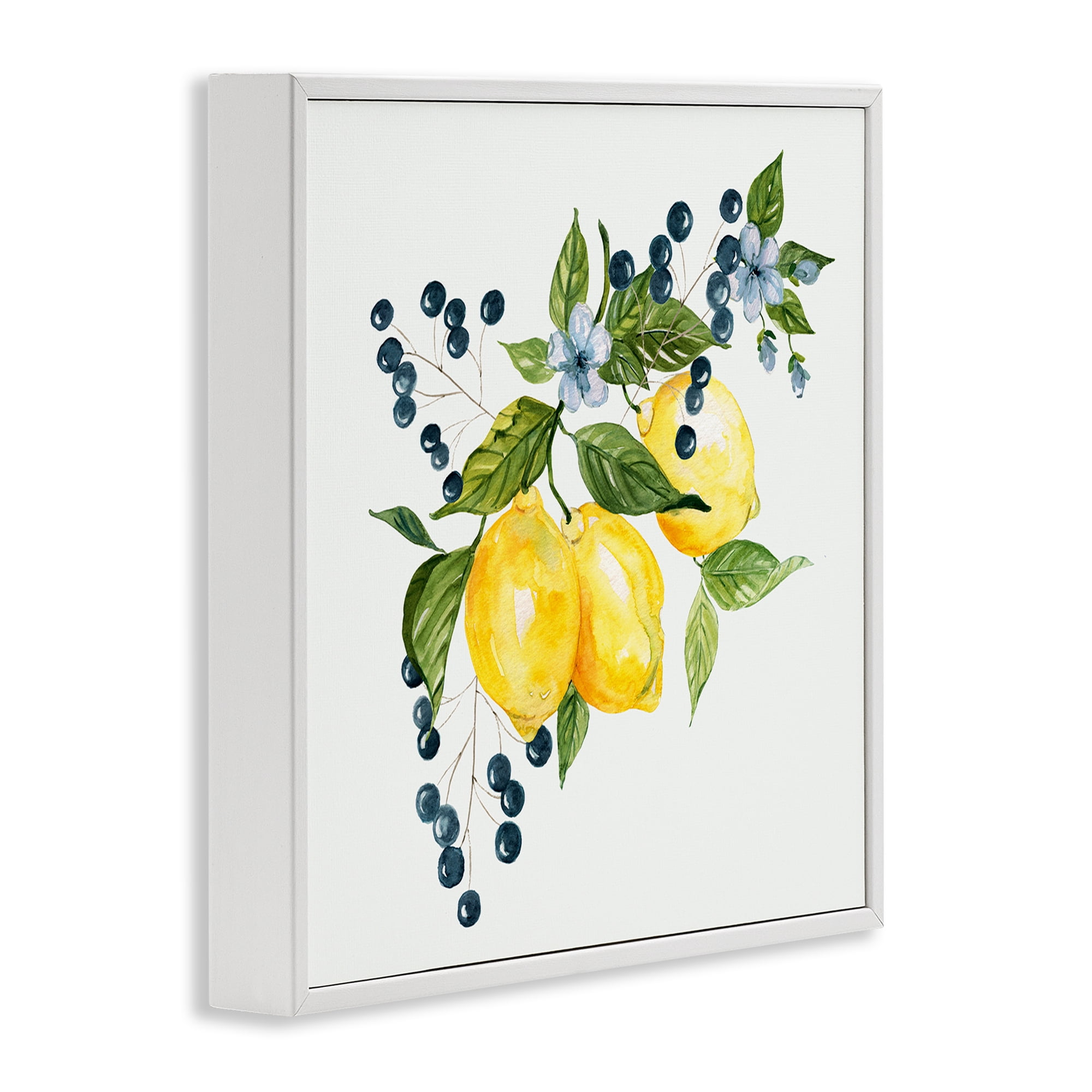Stupell Industries Lemon Branch with Berries White Framed Giclee Art, design by Livi Finn