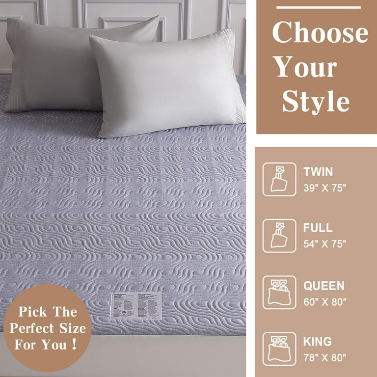 OYang Queen Size Heated Mattress Pad - Air Layer Electric Mattress Pad  Cover Twin Size with 5 Heat Settings u0026 10 hr Timer Auto Off, Deep Pocket Bed  Warmer Washable ,Gray - Walmart.com