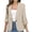 Beige, variant on Women's Ruched 3/4 Sleeve Blazers One Button Front Lapel Jackets Casual Office Work Lightweight Blazers with Pockets