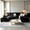 Black, variant on 131" U-Shaped Modular Sectional Sofa, Oversized Cloud Couch with Plush Corduroy Deepened Seat, Modern U-Shape Sofa with 4 Throw Pillows and 2 Pillows for Living Room, 4 Seat,Black