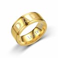 thumbnail image 1 of Unique Men 4-color Rose Gold Titanium Steel Ring Letter DAD Ring, 1 of 6