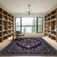 thumbnail image 2 of ODIKA 9'x12' Washable Area Rug Ornamental Scrollwork Gothic Baroque Border Damask Horror Bat Refined Structured for Great Room, Indoor Concept, Large Living Low Pile, Flatwoven, 2 of 7
