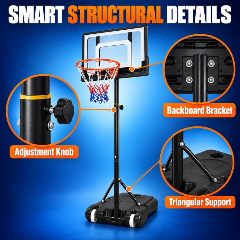 Airfind Adjustable Basketball Hoop, 5-7ft with Wheels photo 6