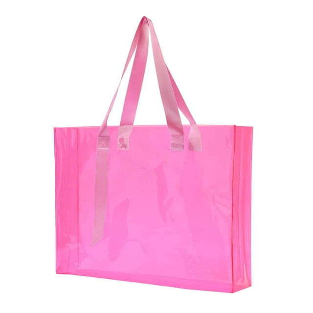 Bolsa de PVC transparente con fuelle -Maxina rojo 47 x 34.5 x 9