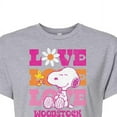 thumbnail image 3 of Peanuts - Love Woodstock - Juniors Cropped Cotton Blend T-Shirt, 3 of 6