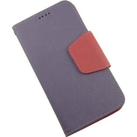 NEW BEYOND CELL PURPLE/PINK INFOLIO WALLET ID CREDIT CARD CASH CASE COVER STAND FOR VERIZON MOTOROLA DROID MAXX 2 PHONE (XT1565 XT1561 XT1562 XT1563) (aka Moto X (Best Cash For Cell Phones)