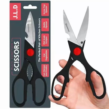 Heavy Duty Multi Purpose Kitchen Scissors Sharp Food Shears With Nutcracker Open