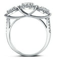 thumbnail image 3 of Pompeii3 1 1/2Ct Diamond Three Stone Halo Pave Engagement Ring White Gold Lab Grown, 3 of 3