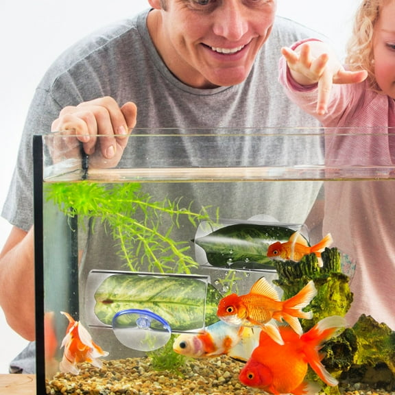 KONTONTY Betta Fish Tube with Artificial Leaf for Aquarium Use Clear Acrylic Tunnel 2 Pieces