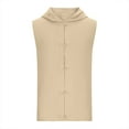 thumbnail image 3 of Nnhblu Tank Top Vest Men Hooded Sleeveless Vest for Men Casual Khaki XL, 3 of 6