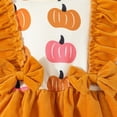 thumbnail image 6 of Ruyang Baby Girls Halloween Pumpkin Romper Dress Headband Ruffle Long Sleeve First Birthday Outfit Cute Fancy Dress Winter Clothes, 6 of 9