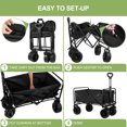thumbnail image 6 of Collapsible Folding Wagon Cart, Portable Heavy Duty Large Capacity Outdoor Garden Cart with Big All Tettain Wheels and Side Pocket, Foldabel Utility Beach Wagon for Camping Sports Shopping, Picnic, 6 of 7