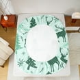 thumbnail image 5 of Manfei Green Xmas Tree Bed Sheets for Teen, Cartoon Reindeer Animal King Sheets, Merry Christmas Sheet Set, Breathable Home Decor, 4pcs, 5 of 7