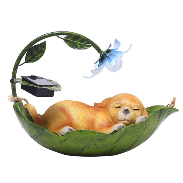 Solar Animal Hanging Light Garden Cat Dog Squirrel Statue Art Tree Pendants (B)