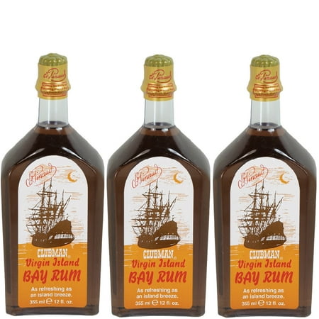 CLUBMAN PINAUD Virgin Island Bay Rum Men After Shave Cologne 12 oz 3 x (Best Bay Rum Cologne)