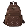 thumbnail image 2 of Small Backpack for Women Brown Mini Travel Backpack Purse Small Purses Cute Lightweight Back Pack Trendy Studded Bag, 2 of 9