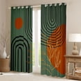 thumbnail image 2 of Homewish Mid Century Geometric Curtains Pack of 2 (42x84 Each) for Teens Boys Girls,Minimalist Stripes Curtains Blackout,Vintage Aesthetic Bedroom Curtains,Lightweight Room Decor, 2 of 6